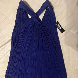 COPY - Deep Blue White House Black Market crinkle halter top